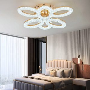 Lustra Cu Telecomanda, 3 Tipuri De Lumina, Intensitate Reglabila, 120W, Auriu Elit's