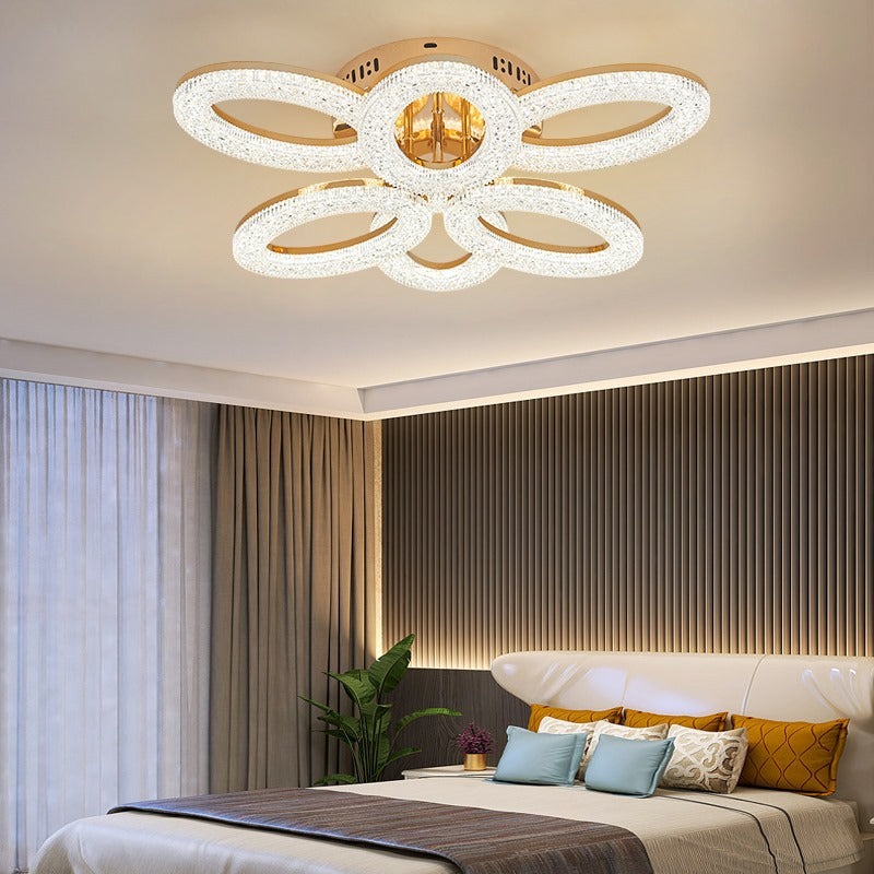 Lustra Cu Telecomanda, 3 Tipuri De Lumina, Intensitate Reglabila, 120W, Auriu Elit's