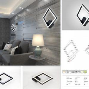 3_7d7e5d39-d682-4c9a-a0de-ec2519 Aplica LED Perete,Elit's Cu Telecomanda, 3 Tipuri De Lumina, 20W, Negru