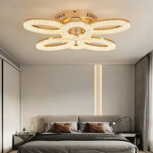 Lustra Cu Telecomanda, 3 Tipuri De Lumina, Intensitate Reglabila, 120W, Auriu Elit's