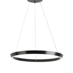 Lustra LED Suspendata Cu Telecomanda,Elit's 3 Tipuri De Lumina, Inaltime Reglabila, 160W, Negru