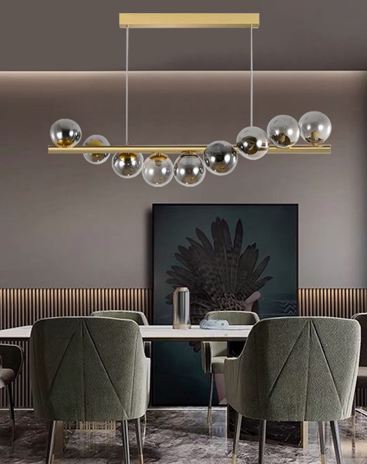 Lustra dining cu 9 globuri fumurii Elit's