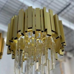 Candelabru Cristal Aliss, Auriu, 30 cm Elit's