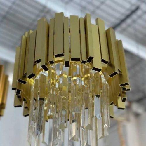 Candelabru Cristal Aliss, Auriu, 30 cm Elit's