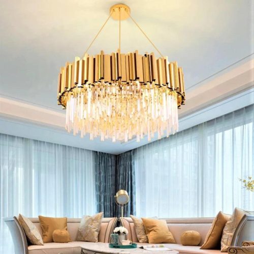 Candelabru Cristal Aliss, Auriu, 80cm Elit's