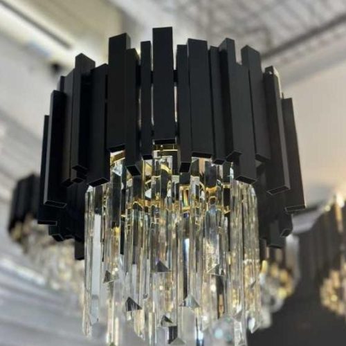 Candelabru Cristal Aliss, Negru, 30cm Elit's