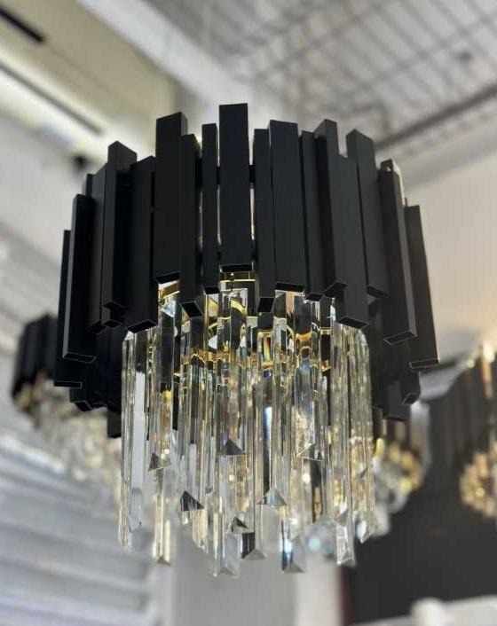 Candelabru Cristal Aliss, Negru, 30cm Elit's