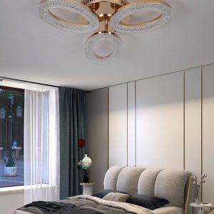 Lustra LED Cu Telecomanda, 3 Tipuri De Lumina, Intensitate Reglabila, 60W, Auriu Elit's