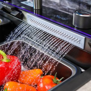 Chiuveta-Bucatarie-Multifunction (12) Chiuveta Bucatarie Multifunctionala cu LED, Inox, Gri Inchis–Negru, ESN 75×45 Elit's cm