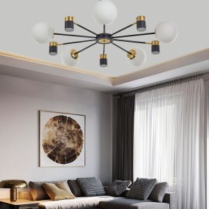 Untitled - 2024-12-11T152534.499 Lustra Cu LED Si 5 Globuri, Auriu Cu Negru Elit's