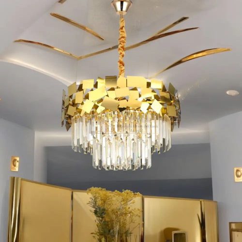 Candelabru Cristal,10 X E14, Auriu Elit's