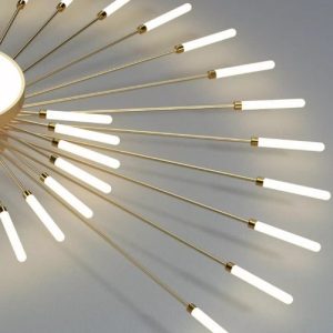Lustra LED, 3 Tipuri De Lumina, 100W, Auriu Elit's
