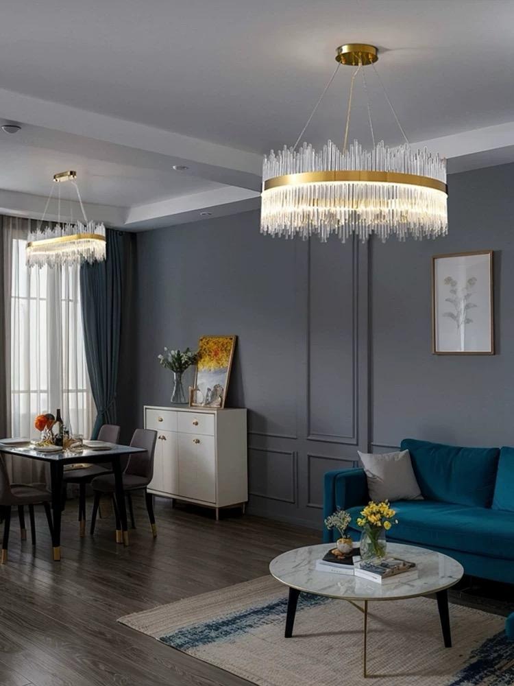 209655be-8cb8-4ea3-8823-dfc54e58 Candelabru Textura Cristal, Metal, 64W, Auriu Elit's