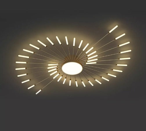 Lustra LED, 3 Tipuri De Lumina, 100W, Auriu Elit's