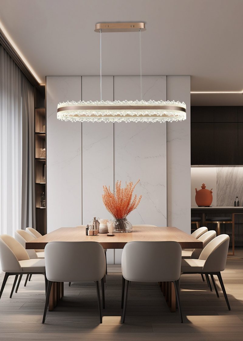 3_06931f1c-f153-4a6d-bf19-44b2fb Lustra Dining Suspendata Cu Telecomanda, 3 Tipuri De Lumina, Inaltime Reglabila, 200W, Maro