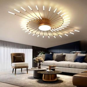 Lustra LED, 3 Tipuri De Lumina, 100W, Auriu Elit's
