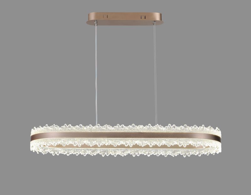 DSC_6659 Lustra Dining Suspendata Cu Telecomanda, 3 Tipuri De Lumina, Inaltime Reglabila, 200W, Maro
