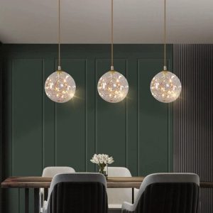 Lustra Suspendata Dining Nelly, 3 globuri, Auriu Elit's