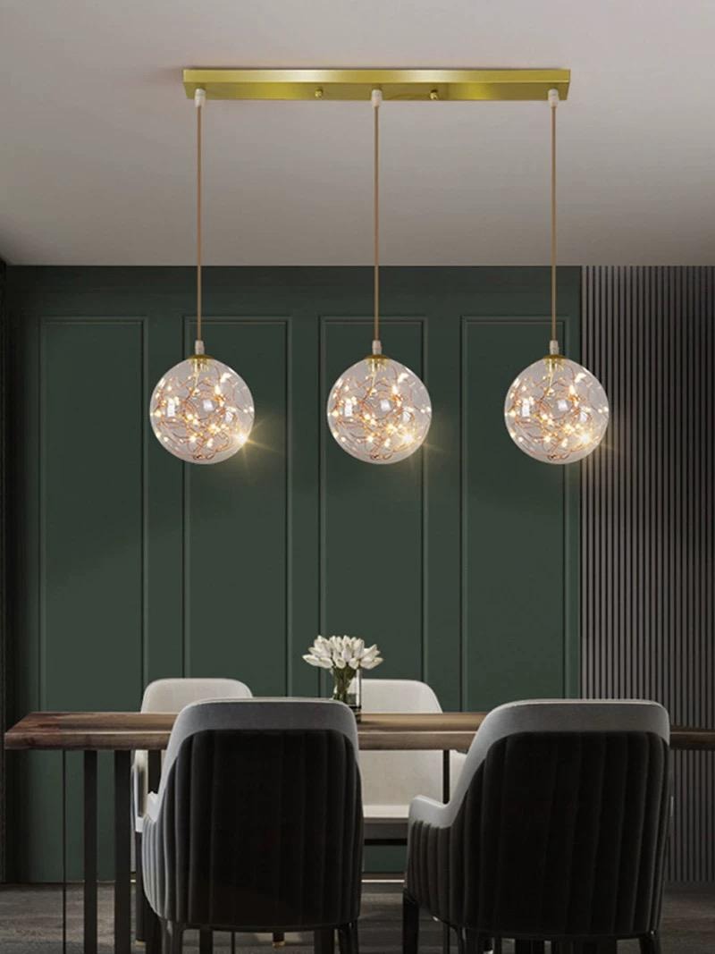 Lustra Suspendata Dining Nelly, 3 globuri, Auriu Elit's