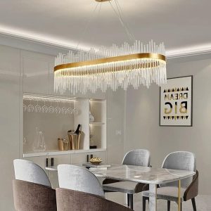 b9eb4e4c-6387-42b0-bbd9-a2fd1721 Candelabru Textura Cristal, Metal, 120W, Auriu Elit's