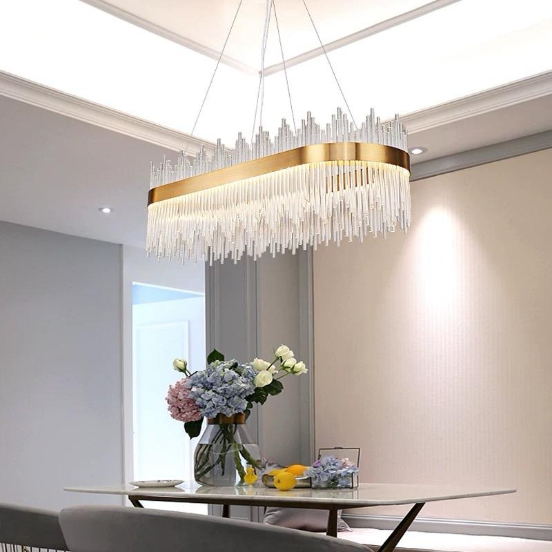 d5435ea1-57ae-48d1-9ee6-687e3ab4 Candelabru Textura Cristal, Metal, 120W, Auriu Elit's