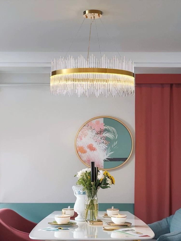 eb4e27e9-d3d9-49b5-90bc-83423cbf Candelabru Textura Cristal, Metal, 96W, Auriu Elit's