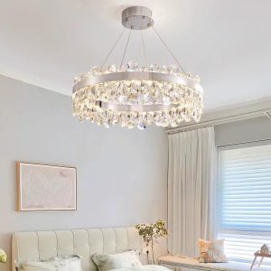 f19a474f-8137-473e-ada2-4c1c6e80 Candelabru Textura Cristal, Metal, 150W, Argintiu