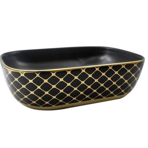 esn137-1000x1000h Lavoar Ceramic Premium, Oval Gold-Negru,50x39,5 cm Elit's