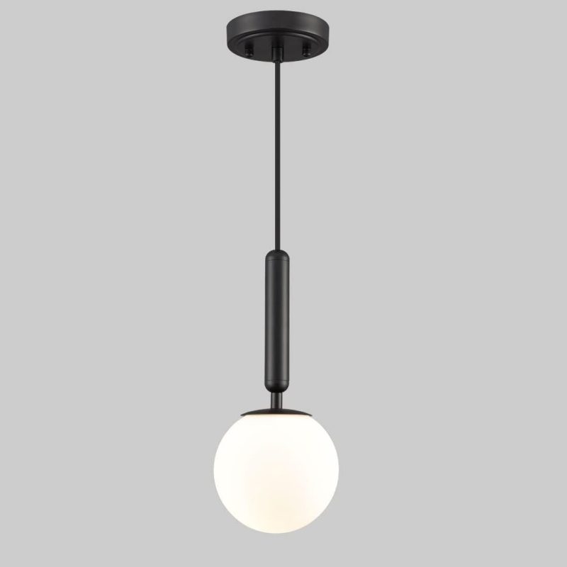 Pendul cu Abajur, 1 X E27, Inaltime Reglabila, Negru Elit's