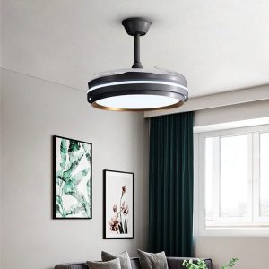 417-4 Lustră cu Ventilator LED Retractabil, Negru Elit's