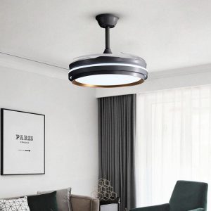 417-5 Lustră cu Ventilator LED Retractabil, Negru Elit's