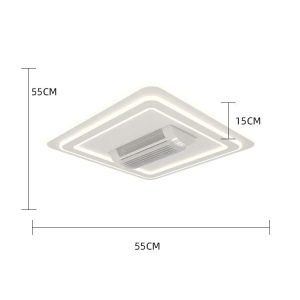 Lustra LED cu ventilator, Design Patrat, 6 Trepte de Viteza Elit's
