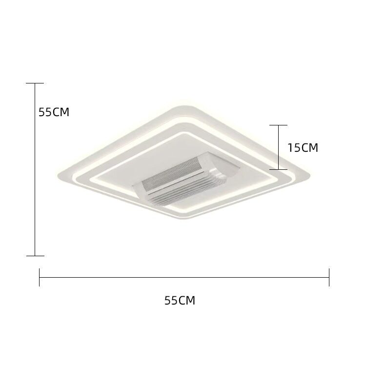 Lustra LED cu ventilator, Design Patrat, 6 Trepte de Viteza Elit's