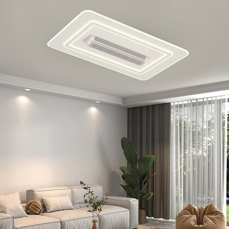 DL2410-3-1 Lustră LED cu Ventilator Dreptunghiulara, Alb Elit's