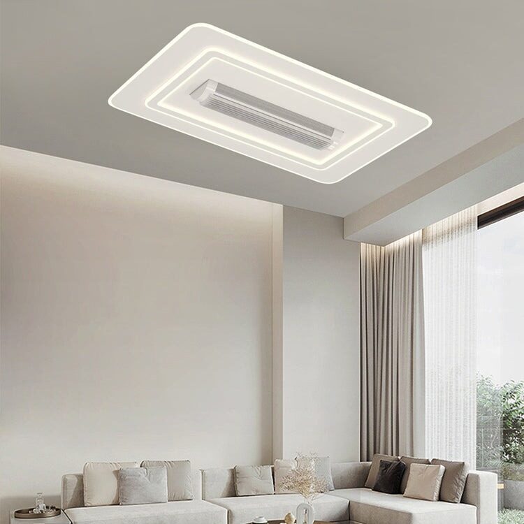 DL2410-3-2 Lustră LED cu Ventilator Dreptunghiulara, Alb Elit's
