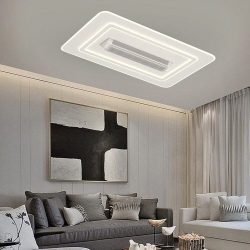 Lustră LED cu Ventilator Dreptunghiulara, Alb Elit's