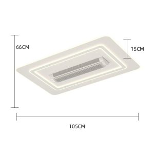 DL2410-3 Lustră LED cu Ventilator Dreptunghiulara, Alb Elit's