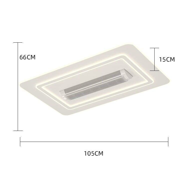DL2410-3 Lustră LED cu Ventilator Dreptunghiulara, Alb Elit's
