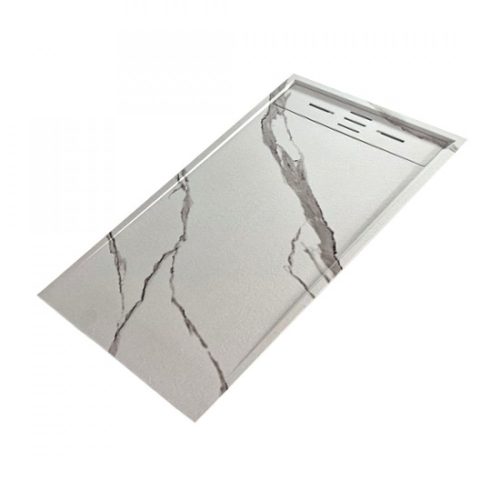 Cadita de Baie Ultraslim din Compozit, 120×90 cm, Carrara White LS Elit's