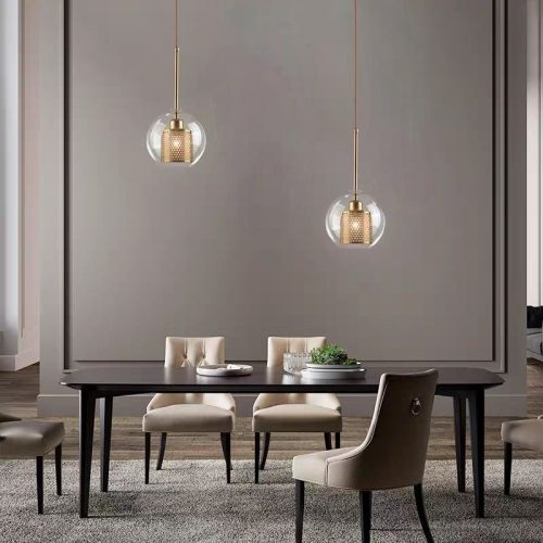 Pendul Elegant cu Glob Transparent, Soclu E27 Elit's