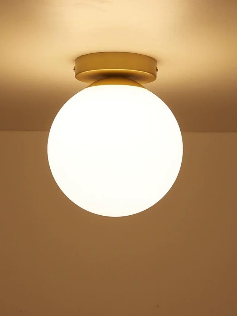 Lustra Cu Glob Mat alb E27, Gold Elit's