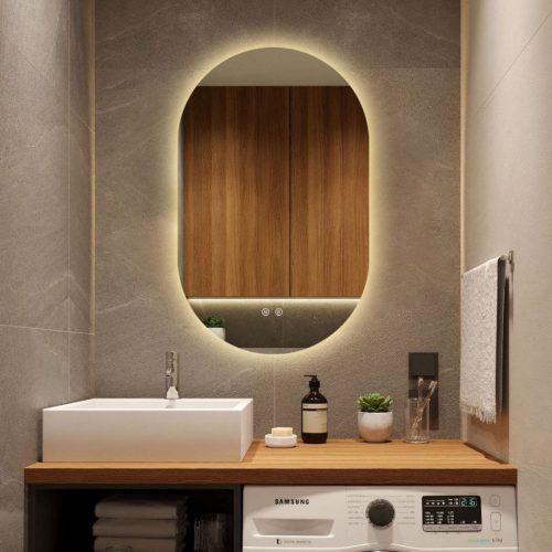 Oglindă Baie LED cu Senzor Touch, Lumina Rece, Caldă și Neutră, 50x100cm Elit's