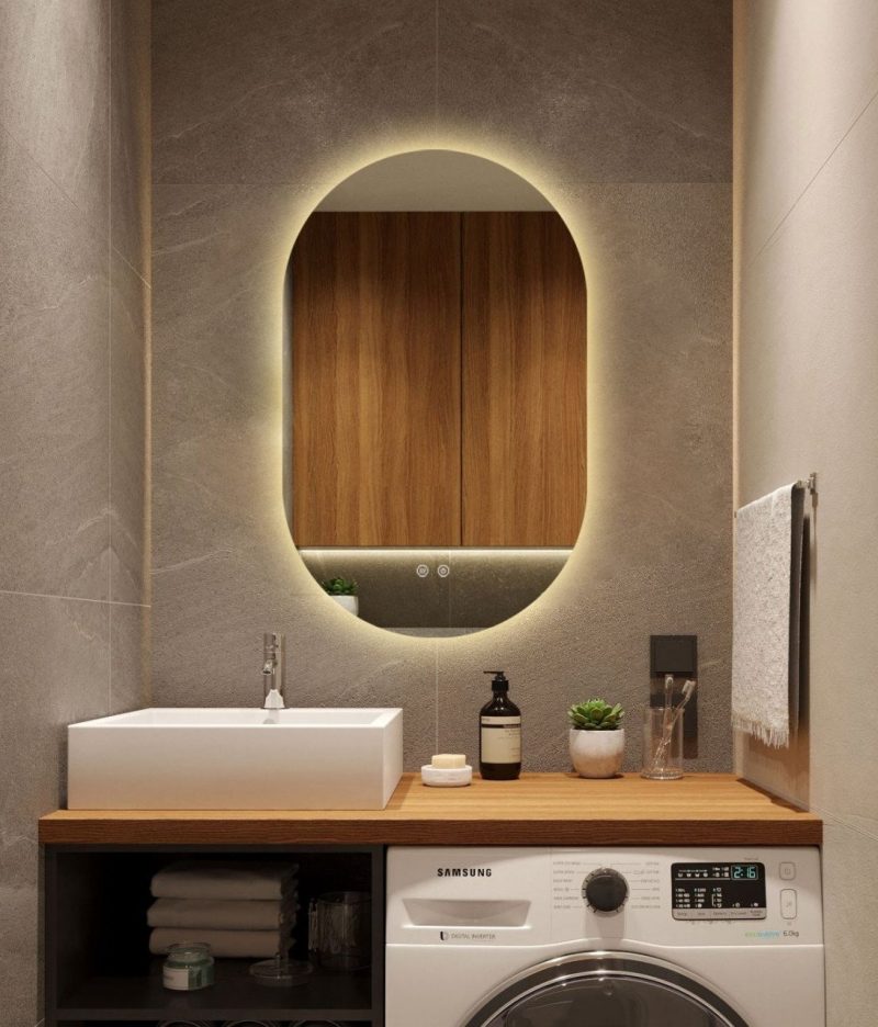 Oglindă Baie LED cu Senzor Touch, Lumina Rece, Caldă și Neutră, 50x100cm Elit's