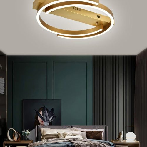 Lustră LED cu Telecomandă,Putere 76W, Auriu, Eleganță Modernă și Iluminare Inteligentă Elit's