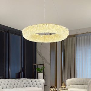 Lustră LED Suspendată cu Telecomandă –Elit's Ø60 cm, 3 Tipuri de Lumină, Intensitate Reglabilă, Design Auriu