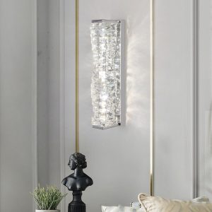 Aplică LED cu Cristale –Elit's 20W, 3 Tipuri de Lumină, Design Modern Argintiu, 46×12×16 cm