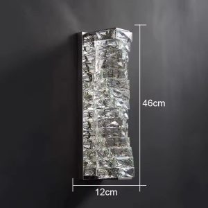 Aplică LED cu Cristale –Elit's 20W, 3 Tipuri de Lumină, Design Modern Argintiu, 46×12×16 cm