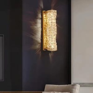 Aplică LED Auriu cu Cristale – Elit's 20W, 3 Tipuri de Lumină, Design Elegant, 46×12×16 cm