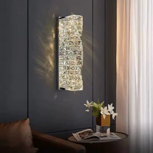 Aplică LED cu Cristale –Elit's 20W, 3 Tipuri de Lumină, Design Modern Argintiu, 46×12×16 cm