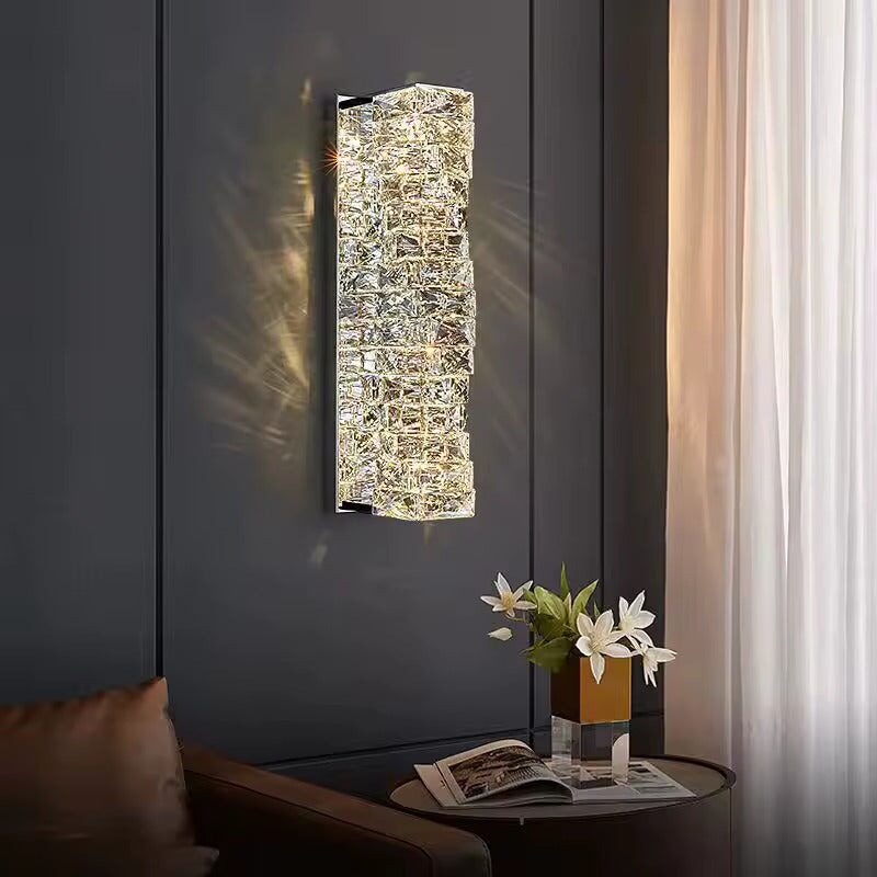 Aplică LED cu Cristale –Elit's 20W, 3 Tipuri de Lumină, Design Modern Argintiu, 46×12×16 cm